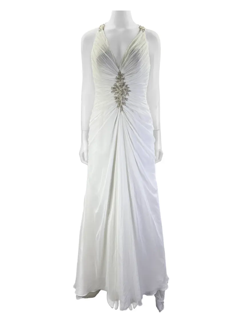 Vestido Pronovias Bordado Branco CHKK1 Original Etiqueta Única