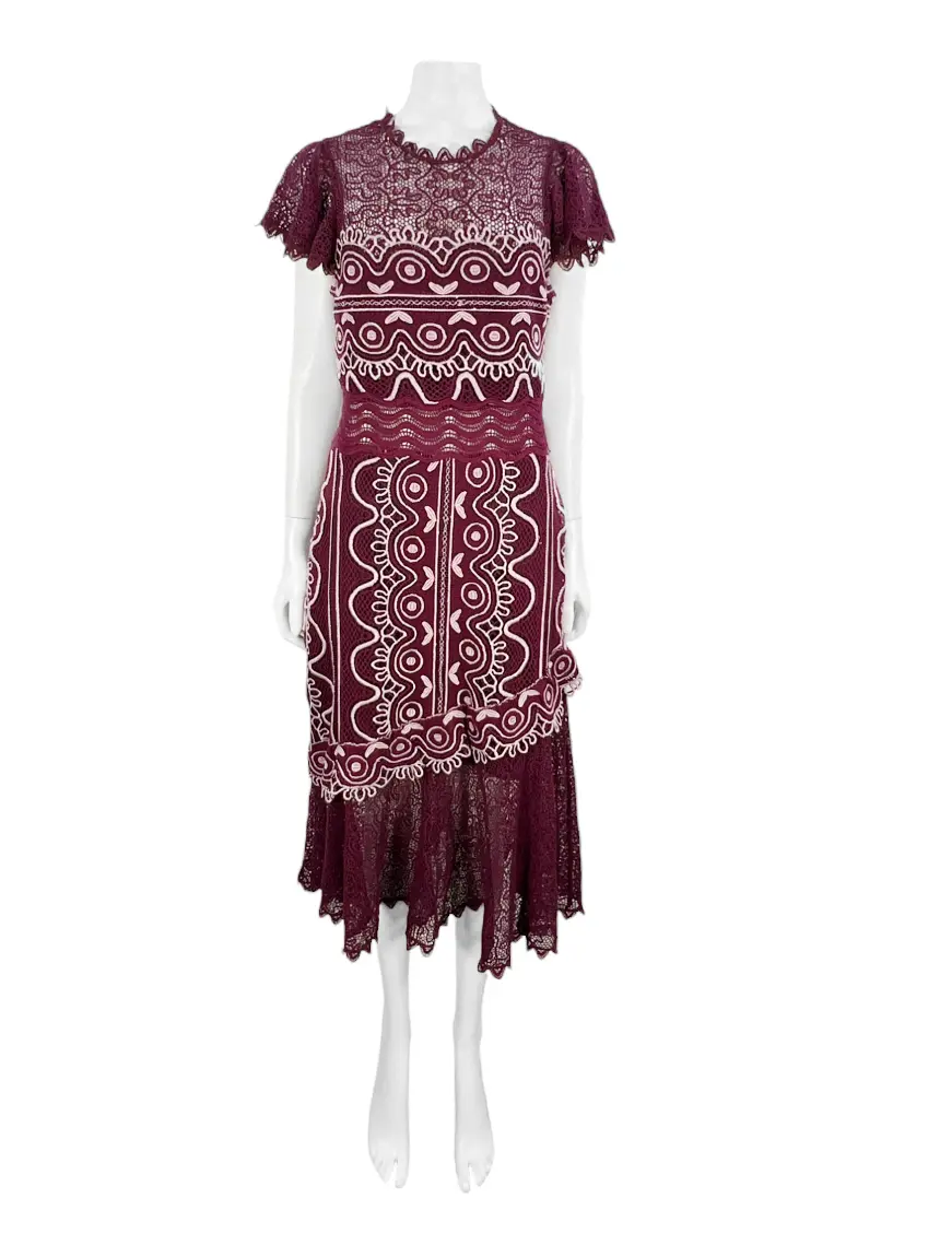 Vestido Sea New York Bordado Vermelho - AD935 Original | Etiqueta nica
