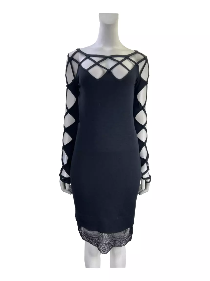 Vestido Temperley London Recortes Preta Original SZ5660