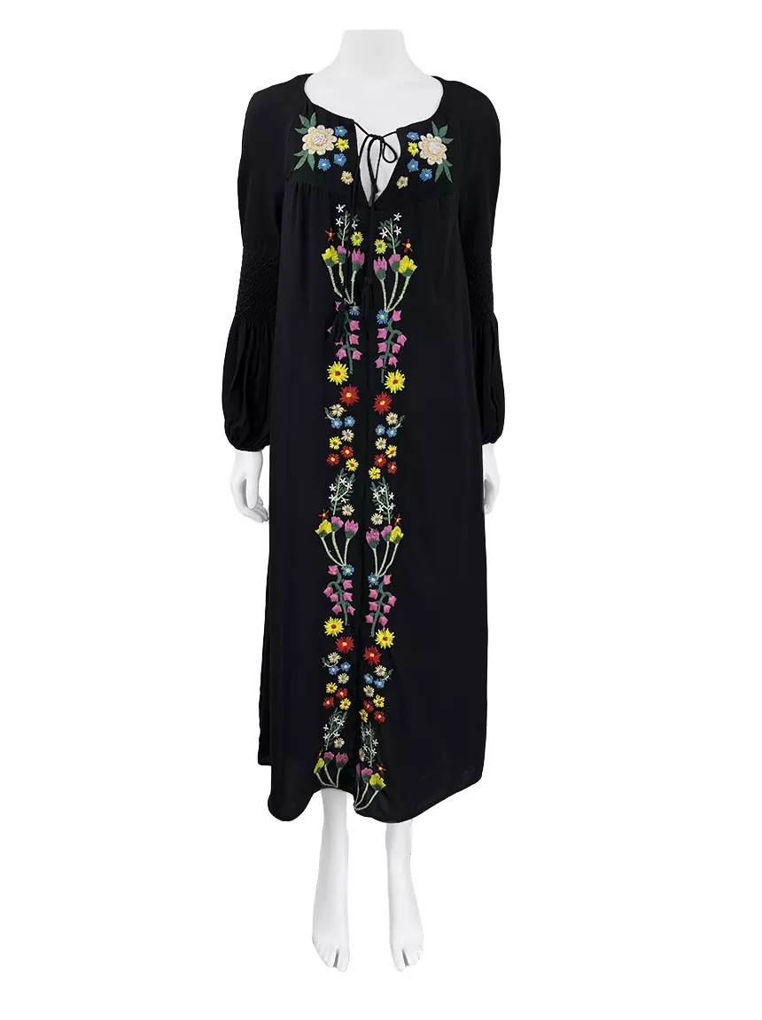 Vestido Zara Bordado Floral - AGEM2 Original | Etiqueta nica