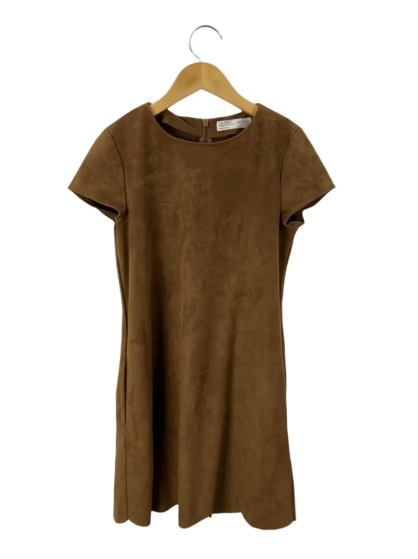 Vestido Zara Camurça Marrom CBA254 Original Etiqueta Única - Main Image