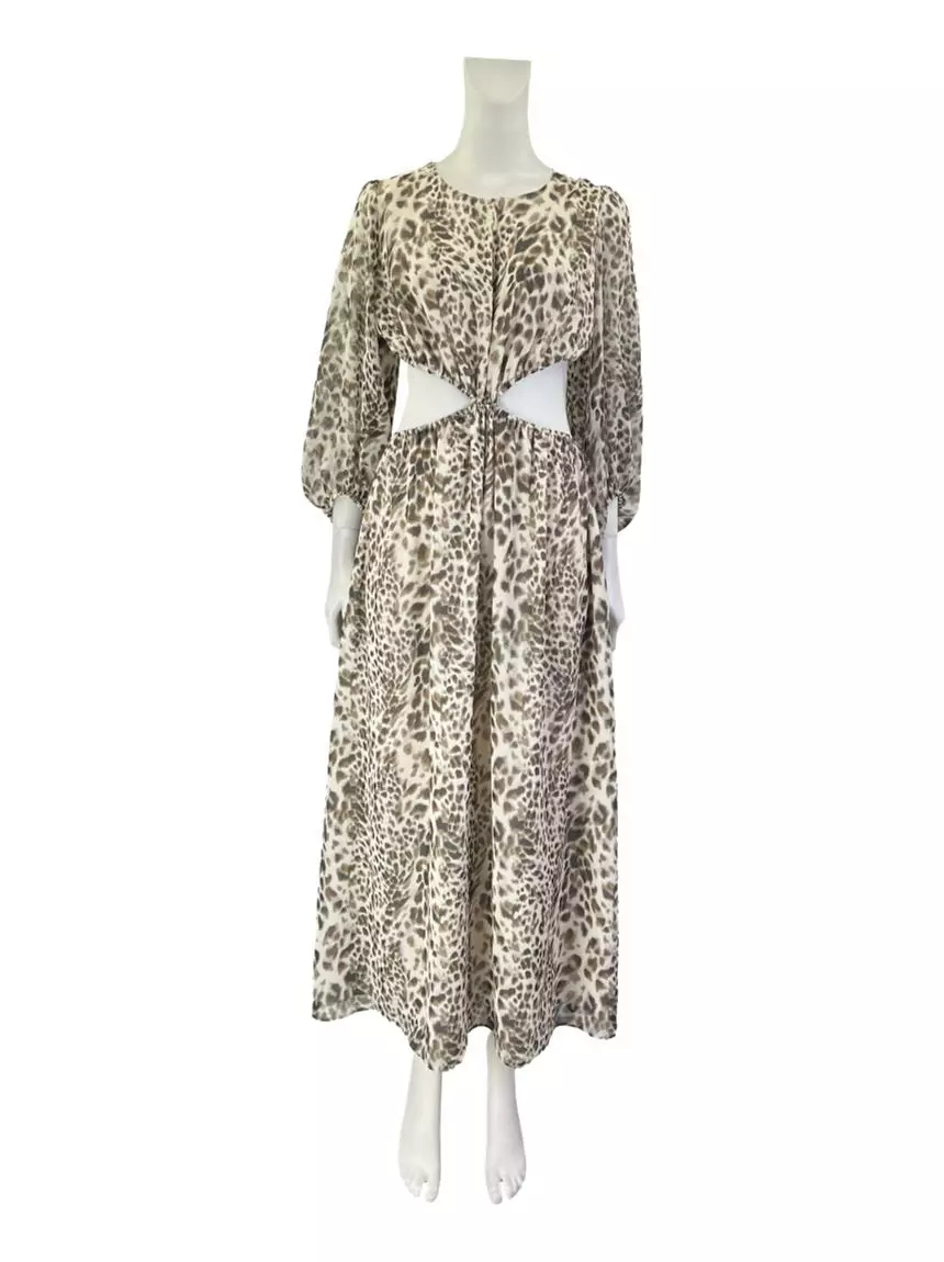 Vestido longo store animal print zara