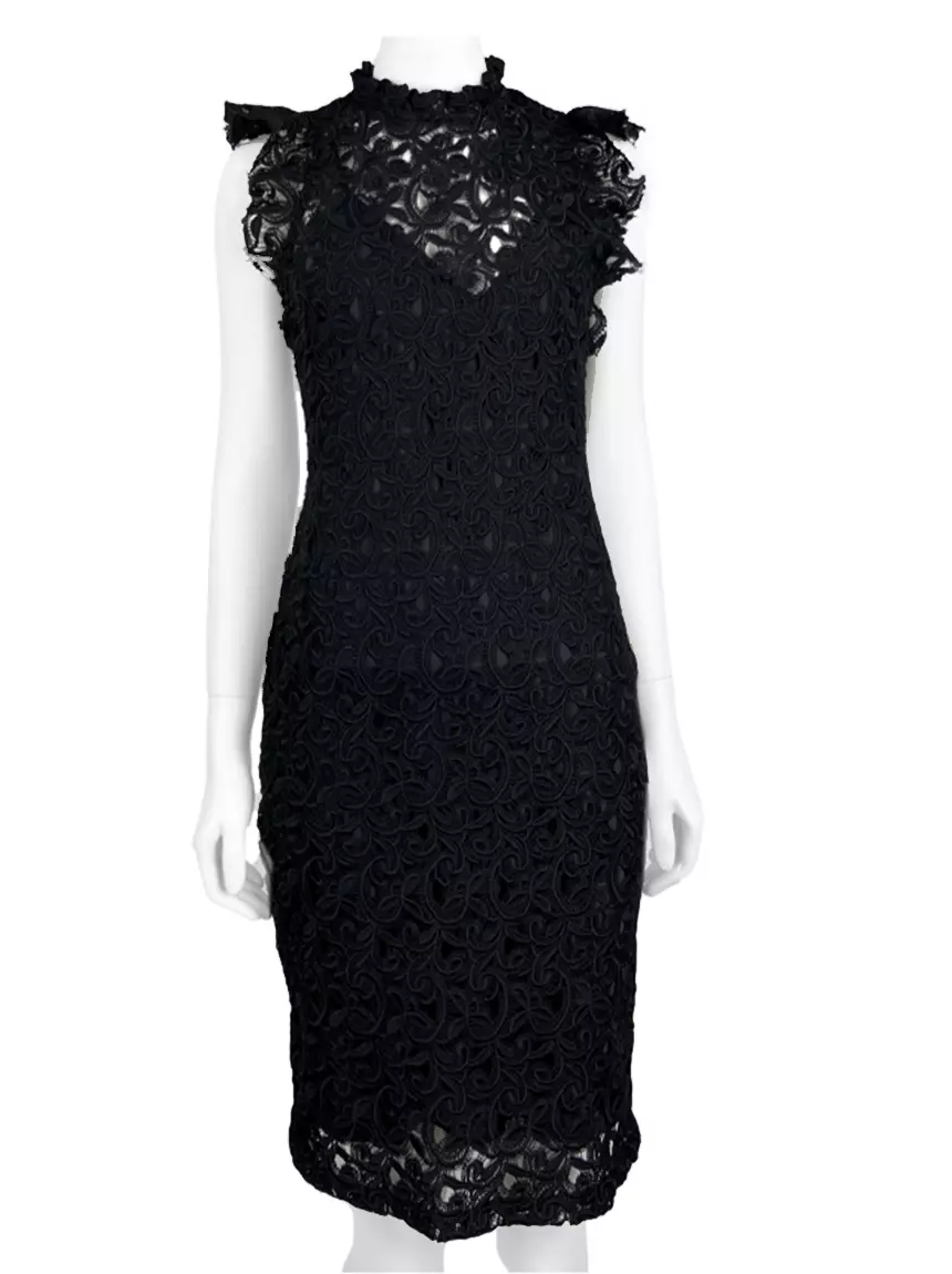 Vestido Zara Renda Preto ZRA63 Original Etiqueta Única