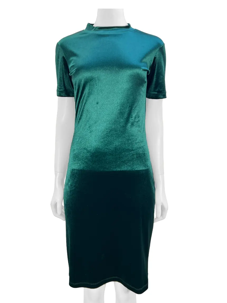 Vestido Zara Veludo Verde - CXT143 Original | Etiqueta nica